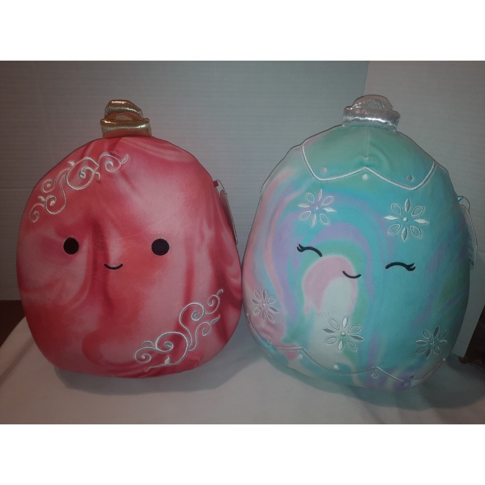 Squishmallow Christmas 2022 12" Nitch & Janus Holiday Ornament Set NWT